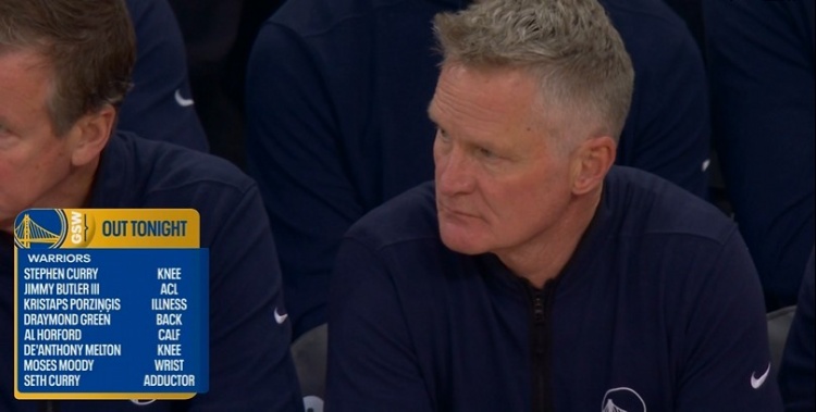 开云官网-不忍直视！勇士本场对阵尼克斯 大小库里&amp;巴特勒&amp;追梦等8人缺席